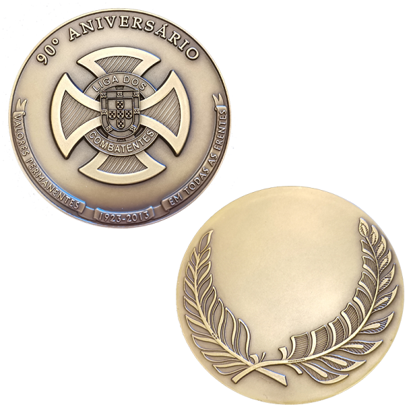 Medalha do 90.º aniversário, em bronze