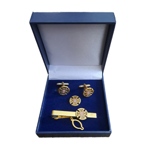 Conjunto de botões de punho, pin e alfinete de gravata